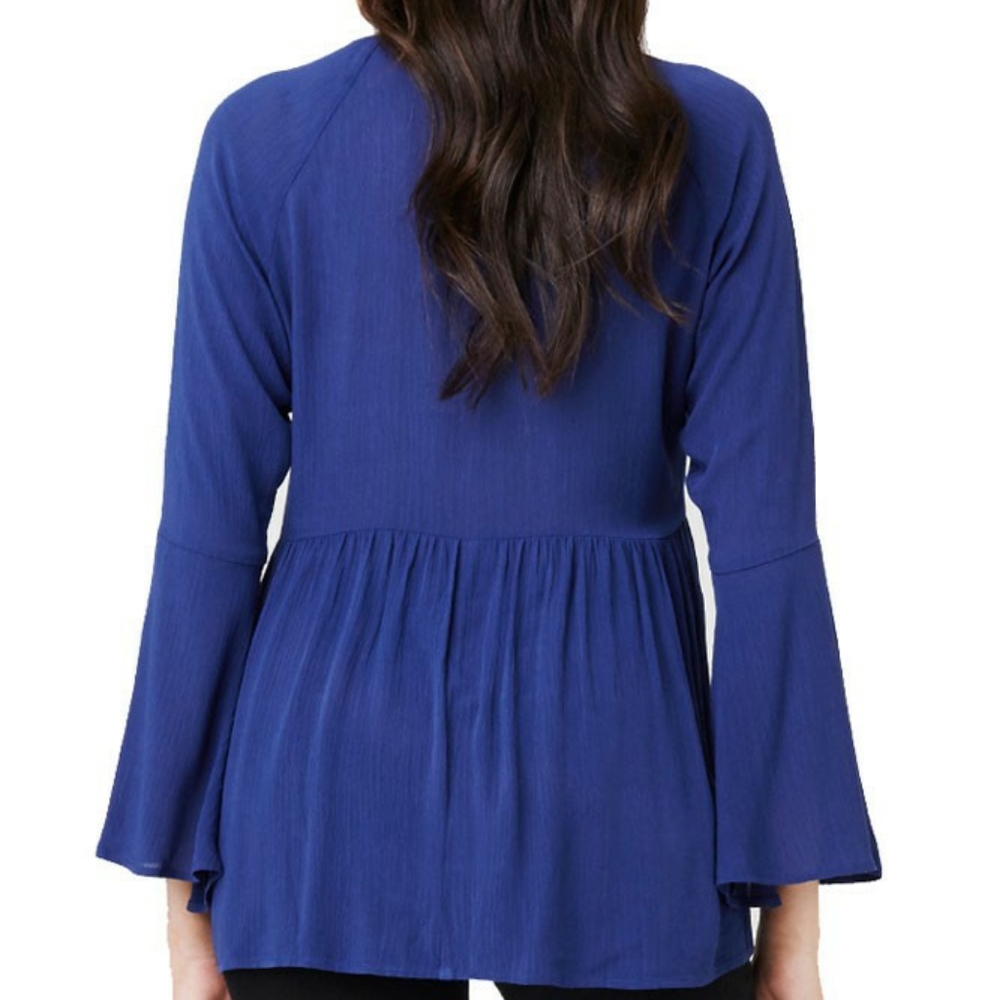 Blue Ripe Boho Maternity Blouse - Picture 3 of 8
